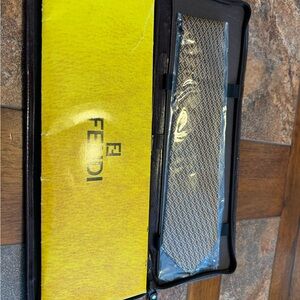 Fendi Yellow and Black Geometric Tie